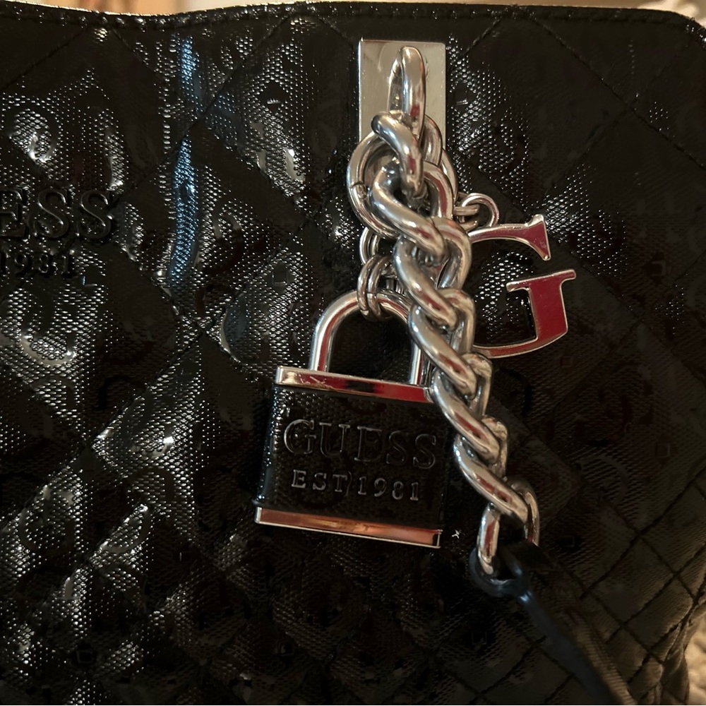 Guess Black Queenie Satchel Handbag - Picture 6 of 15